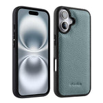 Custodia in vera pelle con texture litchi per iPhone 16