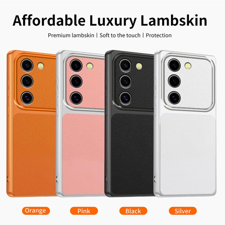 Custodia antiurto effetto pelle di agnello per Galaxy S23 5G