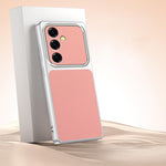 Custodia antiurto effetto pelle di agnello per Galaxy S25 FE, Edge, S25 e S25+