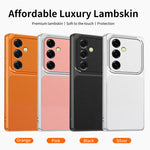 Custodia antiurto effetto pelle di agnello per Galaxy S25 FE, Edge, S25 e S25+
