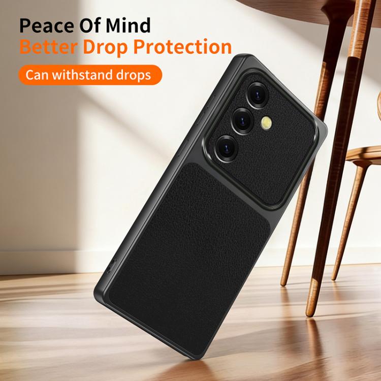 Custodia antiurto effetto pelle di agnello per Galaxy S25 FE, Edge, S25 e S25+