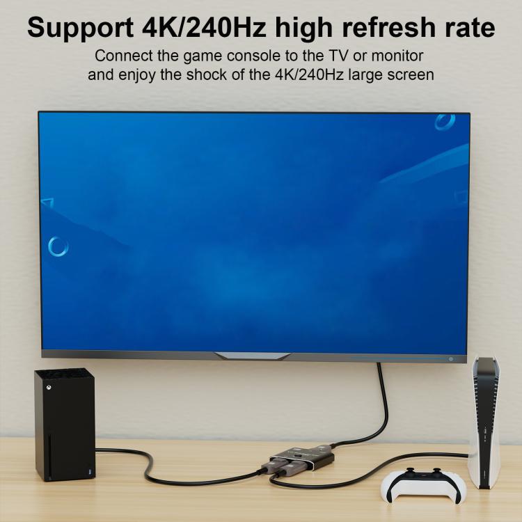 Switcher DisplayPort 2 In 1 Out 16K Ultra HD Video Converter