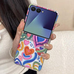 Cover per telefono con motivo battito cardiaco arcobaleno per Samsung Galaxy Z