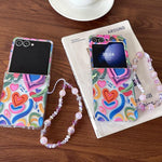Cover per telefono con motivo battito cardiaco arcobaleno per Samsung Galaxy Z
