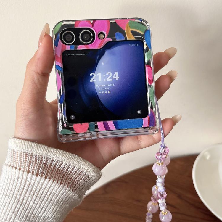 Cover per telefono con motivo battito cardiaco arcobaleno per Samsung Galaxy Z