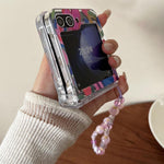 Cover per telefono con motivo battito cardiaco arcobaleno per Samsung Galaxy Z