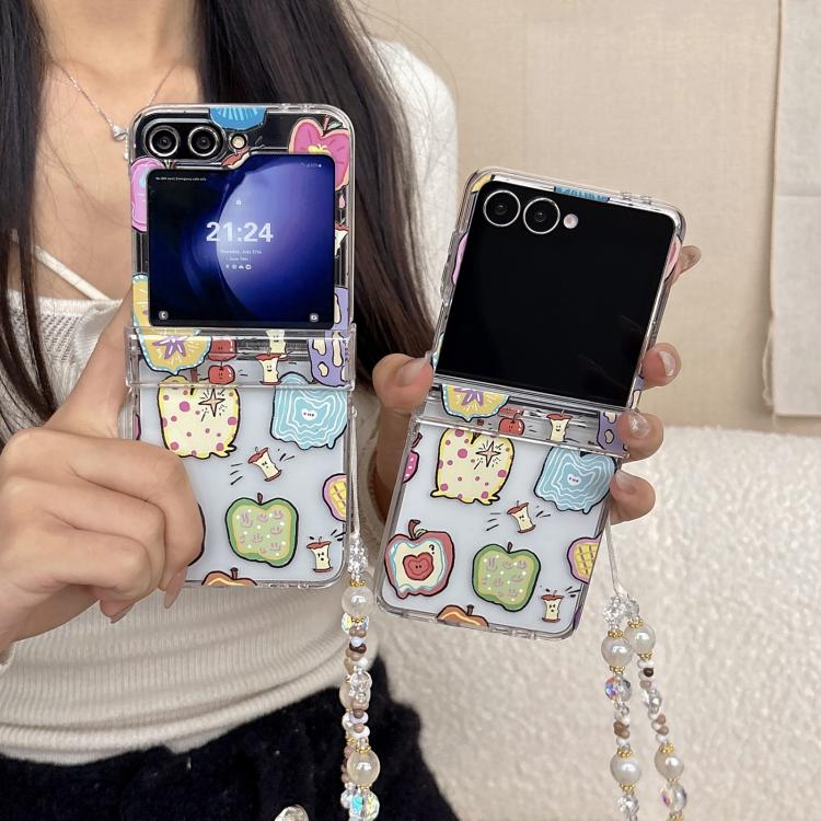 Custodia antiurto con motivo a mela dipinta e cinturino per Samsung Galaxy Z