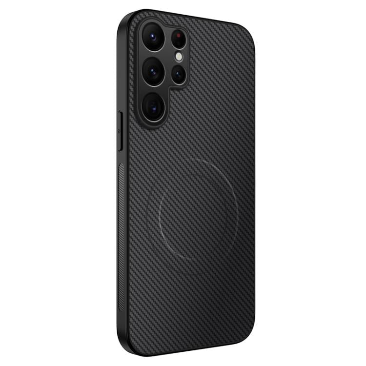 Custodia ibrida in PC e TPU con texture in fibra di carbonio per Samsung Galaxy