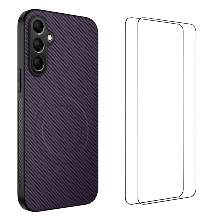 Custodia magnetica in fibra di carbonio per Samsung Galaxy serie A con 2