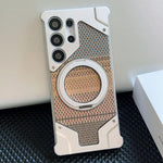 Custodia con supporto magnetico e armatura intrecciata per Samsung Galaxy S25