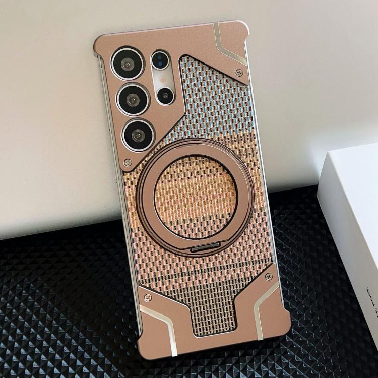 Custodia con supporto magnetico e armatura intrecciata per Samsung Galaxy S25