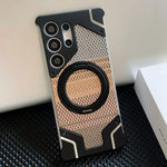 Custodia con supporto magnetico e armatura intrecciata per Samsung Galaxy S25