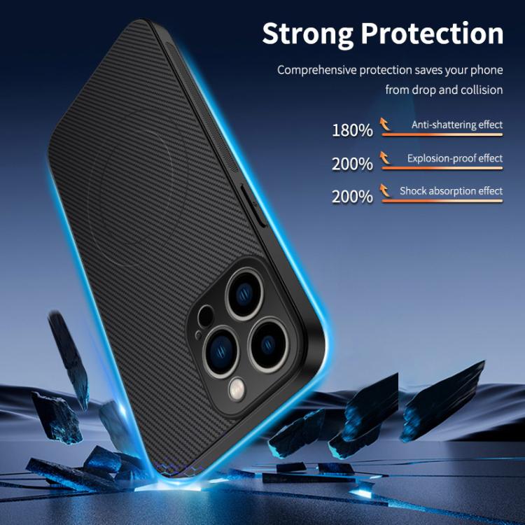 Custodia magnetica fibra carbonio con pellicole per smartphone