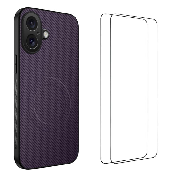 Custodia magnetica fibra carbonio con pellicole per smartphone