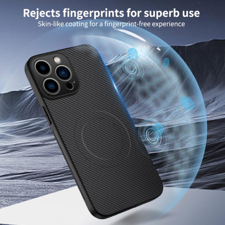 Custodia magnetica fibra di carbonio con 2 pellicole per iPhone 1