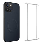Custodia magnetica fibra di carbonio con 2 pellicole per iPhone 1