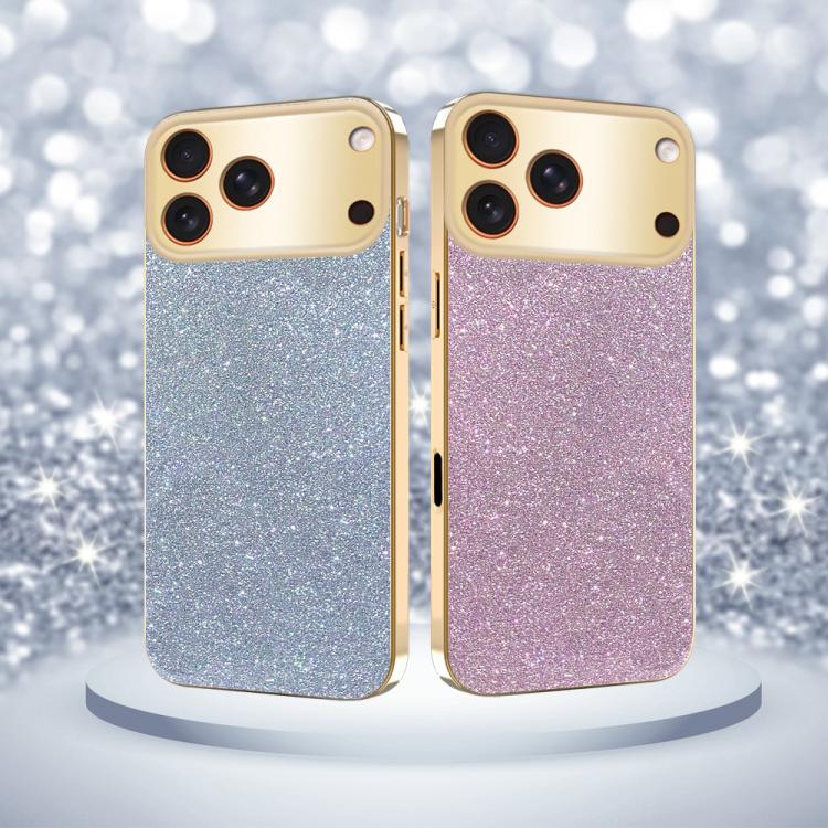 Custodia glitter con cornice galvanizzata per iPhone 11-13