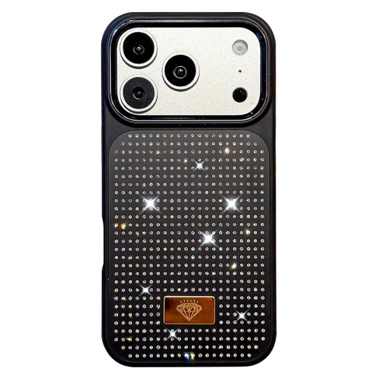 Custodia per telefono antiurto in TPU + PC con strass in resina e emblema in metallo., For iPhone 18 Pro / 17 Pro, For iPhone 18 Pro Max / 17 Pro Max, For iPhone 17, For iPhone Air