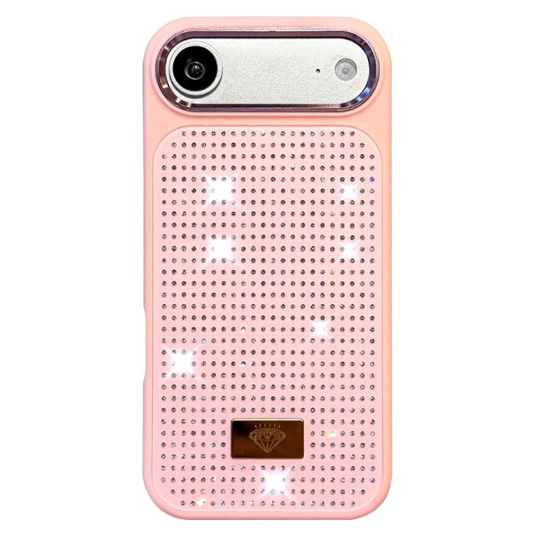 Custodia per telefono antiurto in TPU + PC con strass in resina e emblema in metallo., For iPhone 18 Pro / 17 Pro, For iPhone 18 Pro Max / 17 Pro Max, For iPhone 17, For iPhone Air