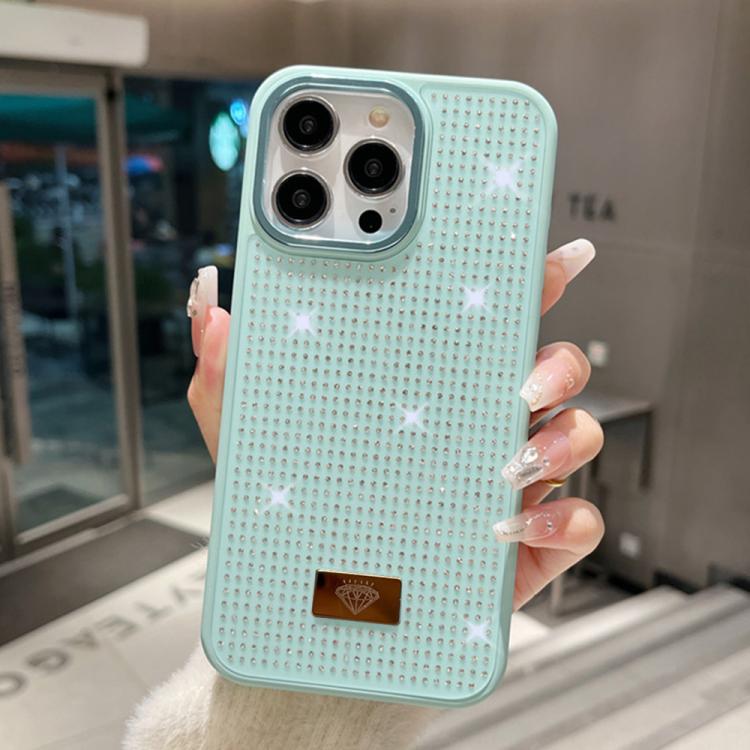 Custodia antiurto TPU e PC con strass per iPhone 15