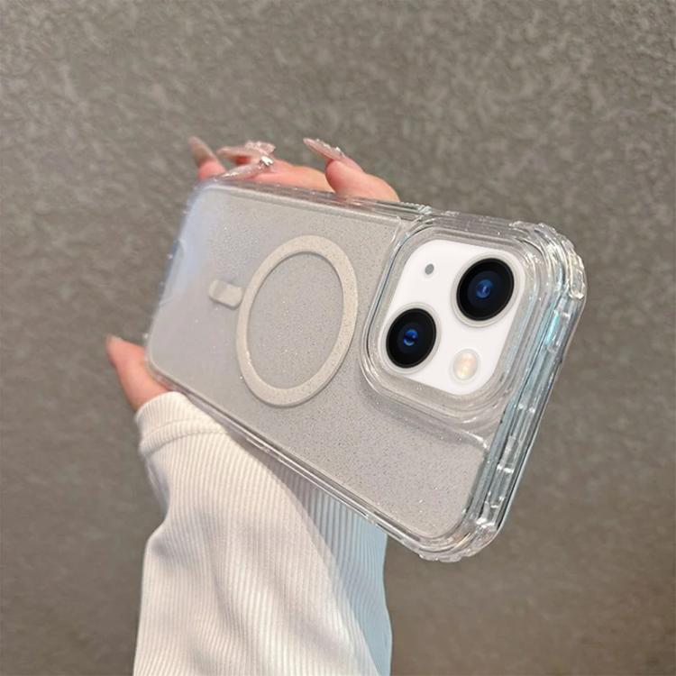 Custodia magnetica glitter 3 in 1 per iPhone 13 e 14