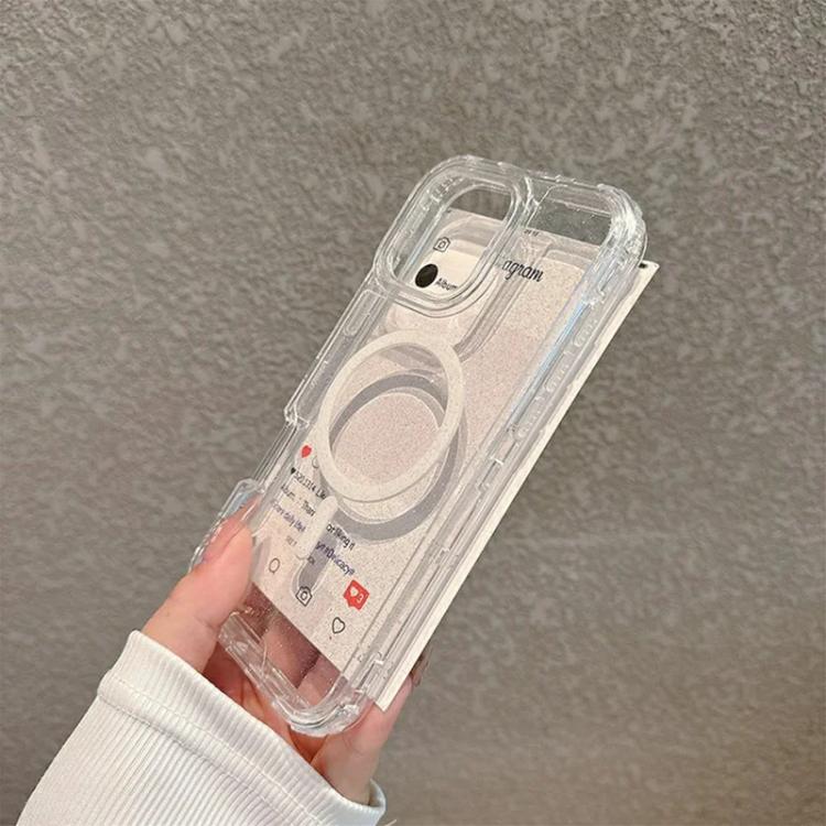 Custodia magnetica glitter 3 in 1 per iPhone 13 e 14