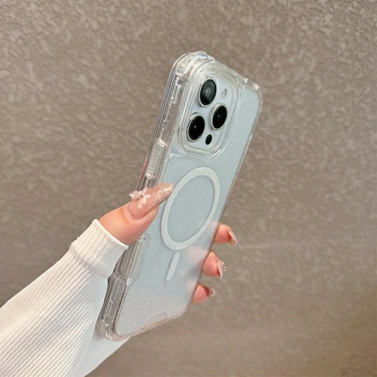 Custodia magnetica glitter 3 in 1 per iPhone 13 e 14