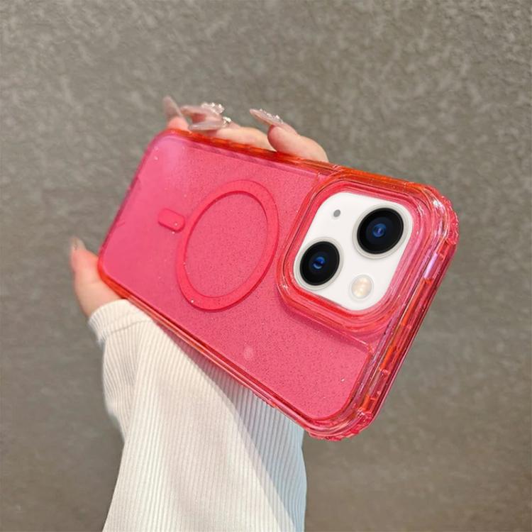Custodia magnetica glitter 3 in 1 per iPhone 13 e 14