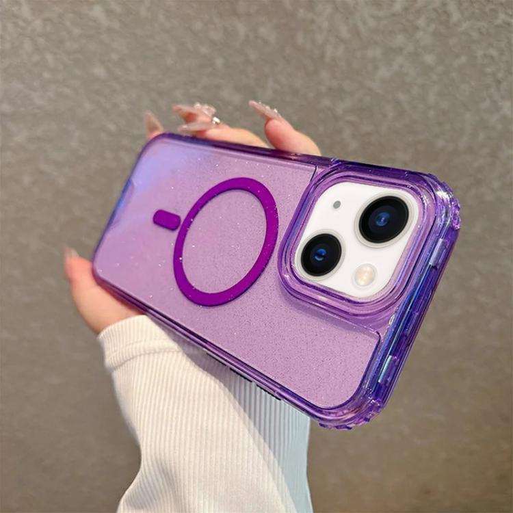 Custodia magnetica glitter 3 in 1 per iPhone 13 e 14