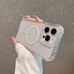 Custodia magnetica glitter 3 in 1 per iPhone 13 e 14
