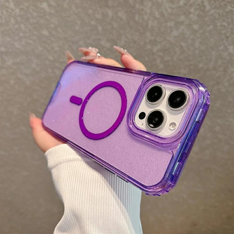 Custodia magnetica glitter 3 in 1 per iPhone 13 e 14