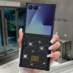 Custodia antiurto in TPU e PC con strass per Samsung Galaxy Z Flip7 5G, Flip6 e