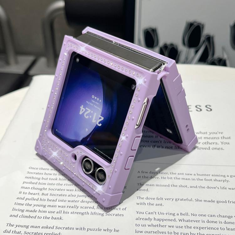 Custodia antiurto in TPU e PC con strass per Samsung Galaxy Z Flip7 5G, Flip6 e