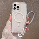 Custodia magnetica glitter 3 in 1 con cinturino per iPhone