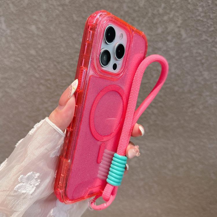 Custodia magnetica 3 in 1 con glitter per iPhone