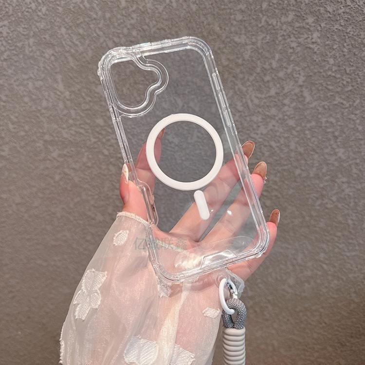 Custodia magnetica glitter 3 in 1 per iPhone 16