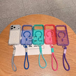 Custodia magnetica glitter 3 in 1 per iPhone 16