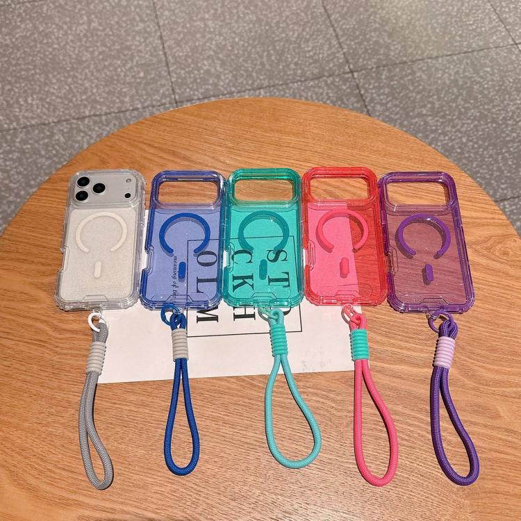 Custodia magnetica glitter 3 in 1 per iPhone 16