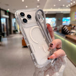 Custodia magnetica 3 in 1 con glitter per iPhone