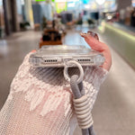 Custodia magnetica glitter 3 in 1 con cinturino per iPhone