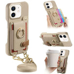 Custodia portafoglio in pelle vegana effetto litchi per iPhone 11