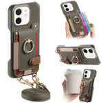 Custodia portafoglio in pelle vegana effetto litchi per iPhone 11