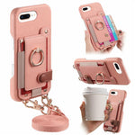 Custodia portafoglio in pelle vegana con anello per iPhone XR