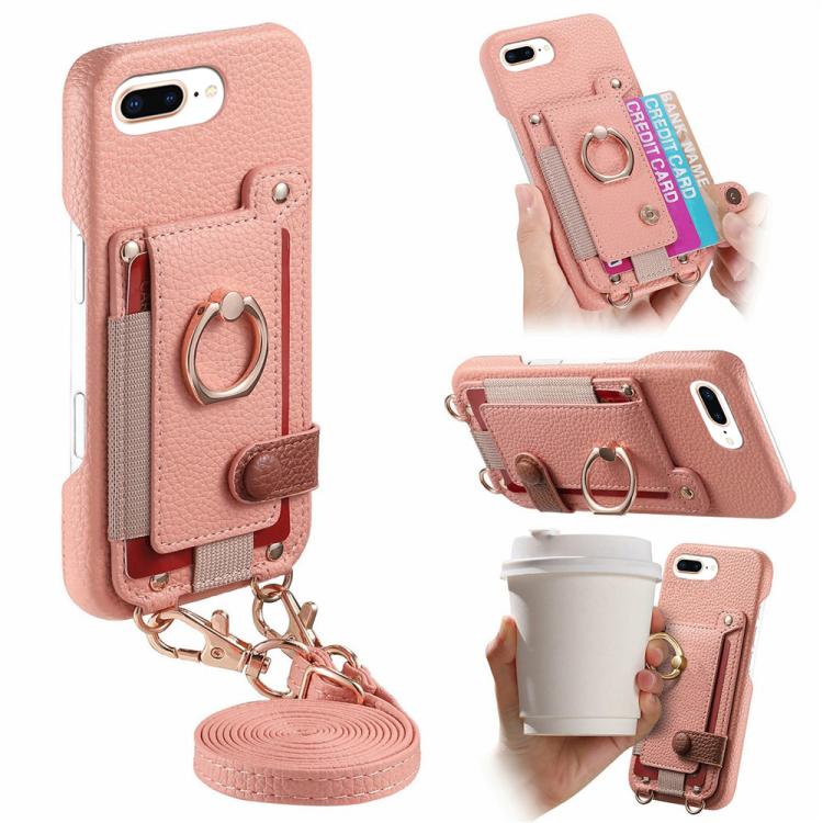 Custodia portafoglio in pelle vegana con anello per iPhone XR