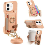 Custodia portafoglio in pelle vegana con anello per iPhone 12 Pro
