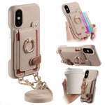 Custodia portafoglio in pelle vegana effetto litchi per iPhone 11