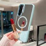 Custodia magnetica con superficie a specchio e strass per Samsung Galaxy A36 5G