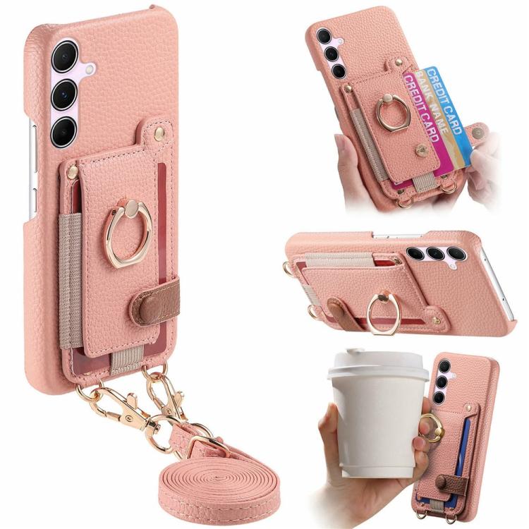 Portafoglio ad anello in pelle vegana con custodia per Samsung Galaxy A36 5G