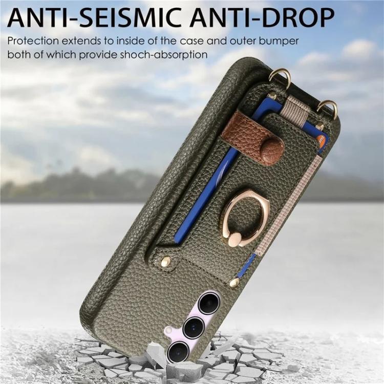 Portafoglio ad anello in pelle vegana con custodia per Samsung Galaxy A36 5G