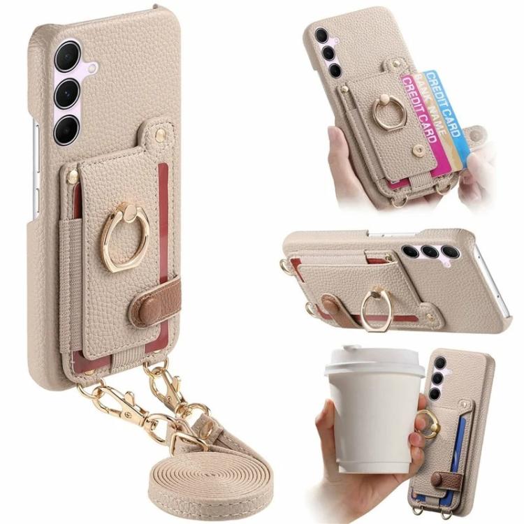 Portafoglio ad anello in pelle vegana con custodia per Samsung Galaxy A36 5G